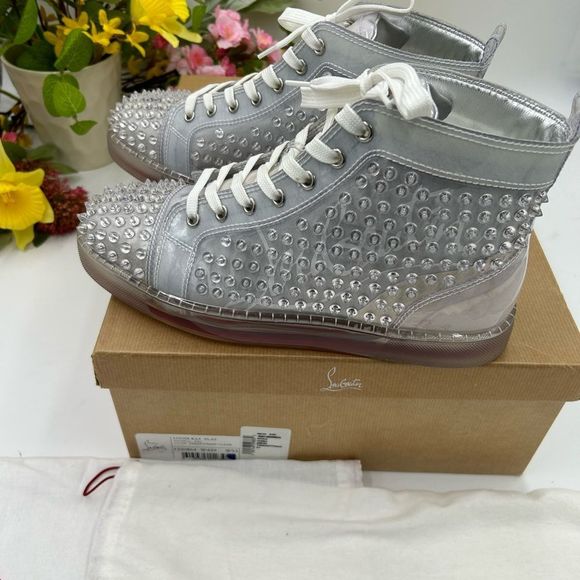 Men’s Christian Louboutin  spiked  high top sneakers size 41 made in Italy - Picture 12 of 12